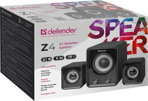 Акустическая 2.1 система DEFENDER Z4, черный, 11 Вт, питание от USB (1/12) (65508) фото 5