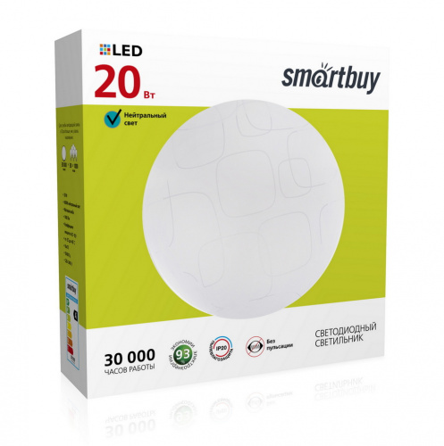 Светильник светодиодный SMARTBUY SBL-сube-20-W-6K,потолочный (1) (SBL-Cube-20-W-6K)