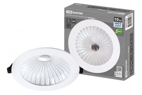 Светильник светодиодный TDM встраиваемый Деко 06, 10 Вт, 4000K, кругл, D170 мм, хром./бел., IP44, (1/20) (SQ0362-0009) Светильник светодиодный TDM встраиваемый Деко 06, 10 Вт, 4000K, кругл, D170 мм, хром./бел., IP44, (1/20) (SQ0362-0009)