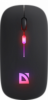 Беспроводная мышь DEFENDER Touch MM-997, 2.4+BT,RGB,500mAh,бесшумн, черный (1/100) (52997)