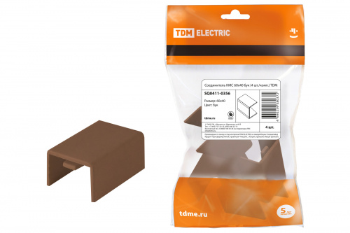 Соединитель КМС 60x40 бук (цена за уп. 4шт./комп.) TDM (1/10/60) (SQ0411-0356) Соединитель КМС 60x40 бук (цена за уп. 4шт./комп.) TDM (1/10/60) (SQ0411-0356)