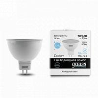 Лампа светодиодная GAUSS Elementary MR16 7W 570lm 6500K GU5.3 1/10/100 (13537)