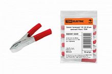 Зажим "крокодил" ЗК 10А 50мм красный. Цена за упаковку!!! (10шт) TDM (SQ0541-0009)