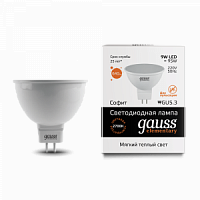 Лампа светодиодная GAUSS Elementary MR16 9W 640lm 3000K GU5.3 1/10/100 (13519)