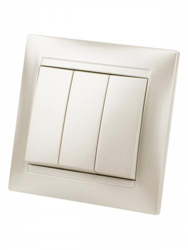 Выключатель 3-х кл. 10А перламутр "Лама" (10/120) TDM (SQ1815-0803) фото 6 Выключатель 3-х кл. 10А перламутр "Лама" (10/120) TDM (SQ1815-0803) фото 6