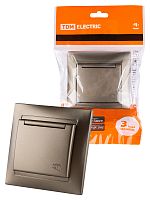 Розетка 2П+З 16А 250В  IP44 с крышкой бронза , с/у, "Лама" (10/120) TDM (SQ1815-0726)