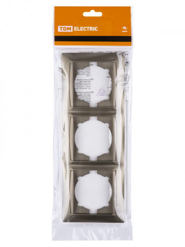 Рамка 3-х постовая горизонтальная бронза , с/у, "Лама" (15/180) TDM (SQ1815-0731) фото 2 Рамка 3-х постовая горизонтальная бронза , с/у, "Лама" (15/180) TDM (SQ1815-0731) фото 2