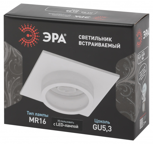 Светильник ЭРА встраиваемый алюминиевый KL88 WH MR16/GU5.3 белый (1/100) (Б0054354) фото 4