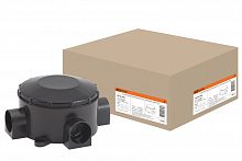Распаячная коробка ОП D80х35мм, IP42, 3-х рожковая, черная TDM (150) (SQ1401-4044)