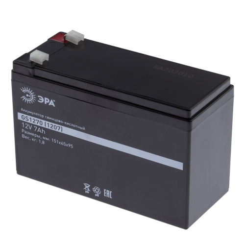 Аккумулятор ЭРА GS1270/1207  (Cвинцово-кислотный 12V 7) (1/8/192) (Б0050078)