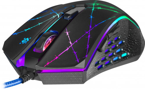 Мышь проводная игровая DEFENDER Forced GM-020L, USB,  6 кнопок, черный (1/40) (52020) фото 6