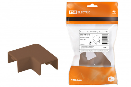 Поворот на 90 гр. КМП 100x60 бук (цена за уп. 2шт./комп.) TDM (1/20/120) (SQ0411-0347)