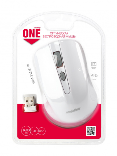 Беспроводная мышь Smartbuy ONE 352, белая (1/60) (SBM-352AG-W) фото 2