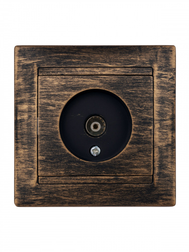 Розетка телевизионная простая (0-2400МГц, "мама") старинная бронза с/у, "Лама" (1/10) TDM (SQ1815-0758) фото 4 Розетка телевизионная простая (0-2400МГц, "мама") старинная бронза с/у, "Лама" (1/10) TDM (SQ1815-0758) фото 4