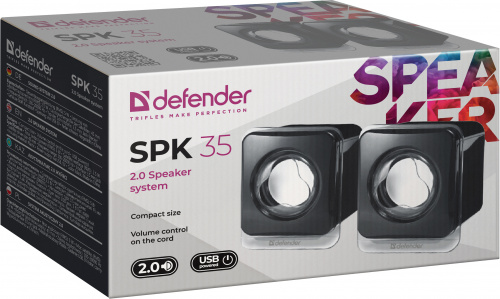 Акустическая 2.0 система DEFENDER SPK-35, USB, черная (1/50) (65635) фото 5