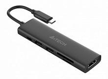 Разветвитель USB-C A4Tech DST-60C 2порт. серый (1/60)