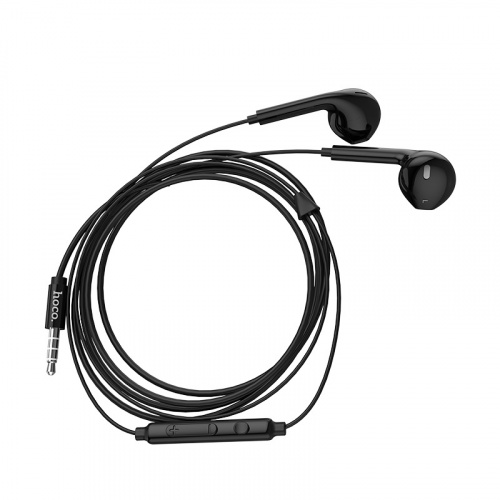 Наушники внутриканальные HOCO M55 Memory sound, микрофон, кнопка ответа, регулятор громкости, кабель 1.2м, цвет: чёрный (1/31/310) (6957531099949) фото 2