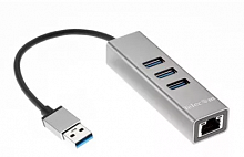 Переходник USB 3.0--> RJ-45 1000Mbps +3*USB 3.0, Aluminum Shell, 0.2м TELECOM <TA311U> (1/140)