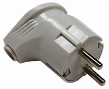 Вилка угловая с заземлением 16А белая 4110 IN HOME (30/300) (4690612000558)