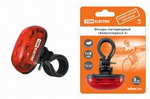 Фонарь TDM светодиодный "Велосипедный 3" задний 3 режима работы, 3 LED, 20 лм/Вт 2*AAA (1/16/160) (SQ0350-0029)