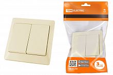Выключатель 2 кл. 10А сл. кость "Ильмень" TDM (1/10/100) (SQ1823-0102)
