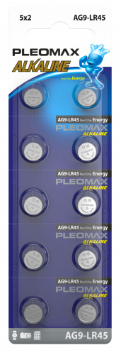 Элемент питания SAMSUNG PLEOMAX AG9 (394) LR936, LR45 Button Cell (10/100/1000/70000) до 06.2026 (Б0061008)