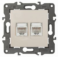 Розетка ЭРА, серии ЭРА Elegance, скрытой установки, 2хRJ45, IP20, сл.кость