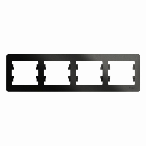 Рамка 4-м GLOSSA горизонт. антрацит Systeme Electric GSL000704 (1/5/20)