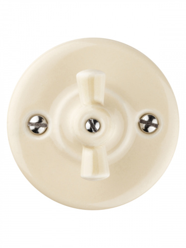 Выключатель фарфоровый поворотный проходной с ручкой (бантик) 10А сл. кость «Болонь» TDM (1/72) (SQ1820-0314) фото 5 Выключатель фарфоровый поворотный проходной с ручкой (бантик) 10А сл. кость «Болонь» TDM (1/72) (SQ1820-0314) фото 5