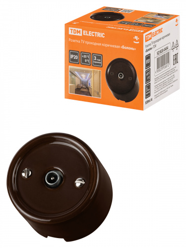 Розетка TDM TV проходная коричневая «Болонь» (1/72) (SQ1820-0454) Розетка TDM TV проходная коричневая «Болонь» (1/72) (SQ1820-0454)