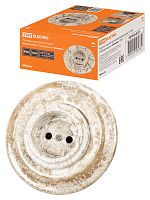 Розетка TDM скрытой установки фарфоровая 2П 10А 250В мраморная «Болонь» (1/36) (SQ1820-0121)