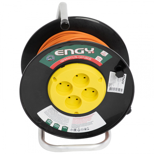 Удлинитель на катушке ENGY, "Премиум", 50м./4роз, б/з, (ПВС 2х0,75) (1/2) (186726) Удлинитель на катушке ENGY, "Премиум", 50м./4роз, б/з, (ПВС 2х0,75) (1/2) (186726)