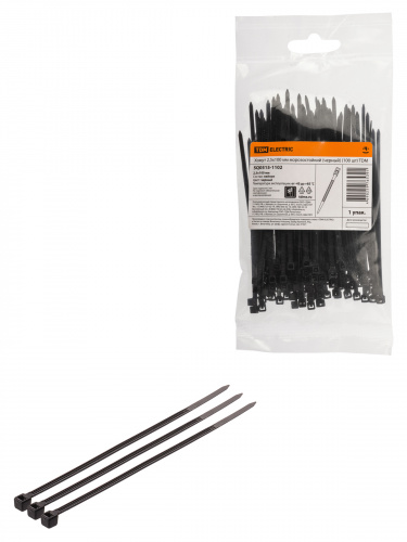 Хомут 2,5х100мм морозостойкий (черный) (100шт) TDM (1/260) (SQ0515-1102) Хомут 2,5х100мм морозостойкий (черный) (100шт) TDM (1/260) (SQ0515-1102)