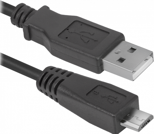 Кабель DEFENDER USB08-06 USB 2.0, AM-MicroBM, 1.8 м. PolyBag, черный (1/50/240) (87459) фото 2