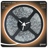 Лента светодиодная GAUSS 5050/60-SMD 14.4W 12V DC теплый белый IP66 (блистер 5м) (311000114)