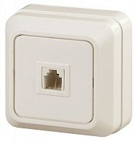 2-302-02 Intro Розетка телефонная RJ11, ОУ, Quadro, сл.кость (1/10/200/1600) (Б0027662)