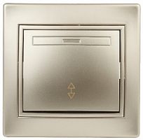 Переключатель INTRO 10АХ-250В, скрытой установки, Plano, шампань (1/10/200/3200) (Б0030039)