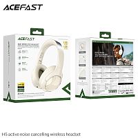 Наушники полноразмерные ACEFAST H5, ANC, bluetooth 5.4, 500mAh, цвет: бежевый (1/36) (6974316284284)