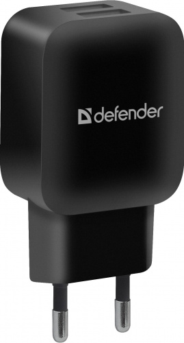 Блок питания сетевой 2 USB DEFENDER EPA-13, черный, 5V/2.1А, пакет (1/50/200) (83840) фото 3