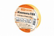 Изолента ПВХ 0,15х19мм Желтая 20метров TDM (1/10/180) (SQ0526-0002)