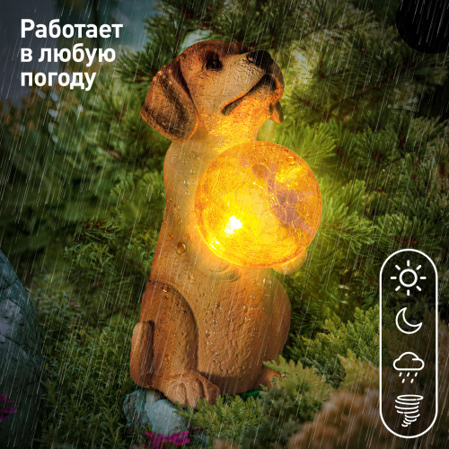 Светильник ЭРА уличный ERASF22-11 на солнечных батареях садовый Золотистый ретривер щенок 28 см (1/8) (Б0053356) фото 4 Светильник ЭРА уличный ERASF22-11 на солнечных батареях садовый Золотистый ретривер щенок 28 см (1/8) (Б0053356) фото 4