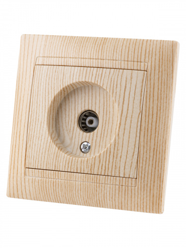 Розетка телевизионная простая (0-2400МГц, "мама") сосна , с/у, "Лама" (10/120) TDM (SQ1815-0317) фото 5 Розетка телевизионная простая (0-2400МГц, "мама") сосна , с/у, "Лама" (10/120) TDM (SQ1815-0317) фото 5