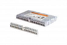 Шина "N" нулевая 6х9мм 16/1 (16 групп/крепеж по центру) никелированная TDM (10/300) (SQ0801-0307)