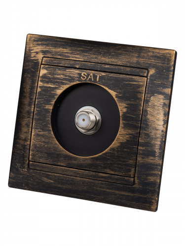 Розетка SAT (F-разъем) 0-2400МГц старинная бронза с/у, "Лама" (1/10) TDM (SQ1815-0762) фото 5 Розетка SAT (F-разъем) 0-2400МГц старинная бронза с/у, "Лама" (1/10) TDM (SQ1815-0762) фото 5