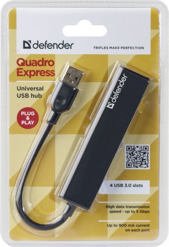 Разветвитель DEFENDER QUADRO Express интерфейс USB 3.0, 4 порта. до 5 Гбит/с (1/100) (83204) фото 7