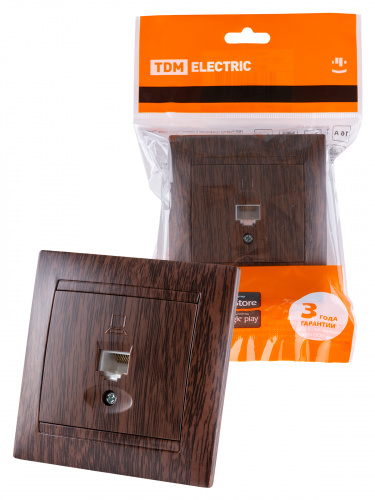 Розетка компьютерная RJ45 венге , с/у, "Лама" (10/120) TDM (SQ1815-0416) Розетка компьютерная RJ45 венге , с/у, "Лама" (10/120) TDM (SQ1815-0416)