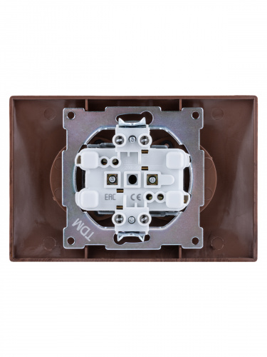 Розетка двойная 2П 10А 250В с защ. шт. венге , с/у, "Лама" (7/84) TDM (SQ1815-0412) фото 3 Розетка двойная 2П 10А 250В с защ. шт. венге , с/у, "Лама" (7/84) TDM (SQ1815-0412) фото 3