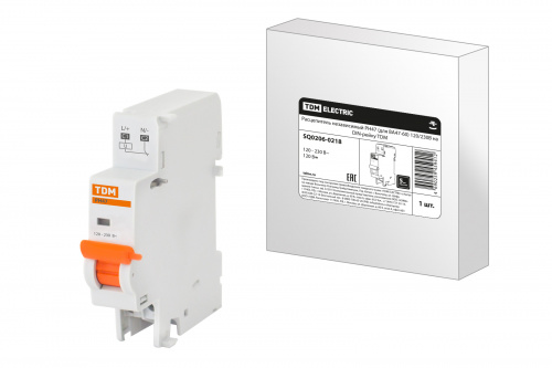 Расцепитель независимый РН47 (для ВА47-60) 120/230В на DIN-рейку TDM (1/90) (SQ0206-0218) Расцепитель независимый РН47 (для ВА47-60) 120/230В на DIN-рейку TDM (1/90) (SQ0206-0218)