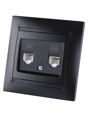 Розетка двойная телефонная RJ11 графит , с/у, "Лама" (10/120) TDM (SQ1815-0618) фото 5 Розетка двойная телефонная RJ11 графит , с/у, "Лама" (10/120) TDM (SQ1815-0618) фото 5