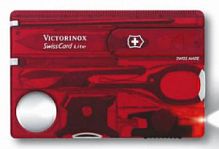 Швейцарская карта Victorinox SwissCard Lite, красный, полупрозрачный (подар. коробка) (0.7300.T)